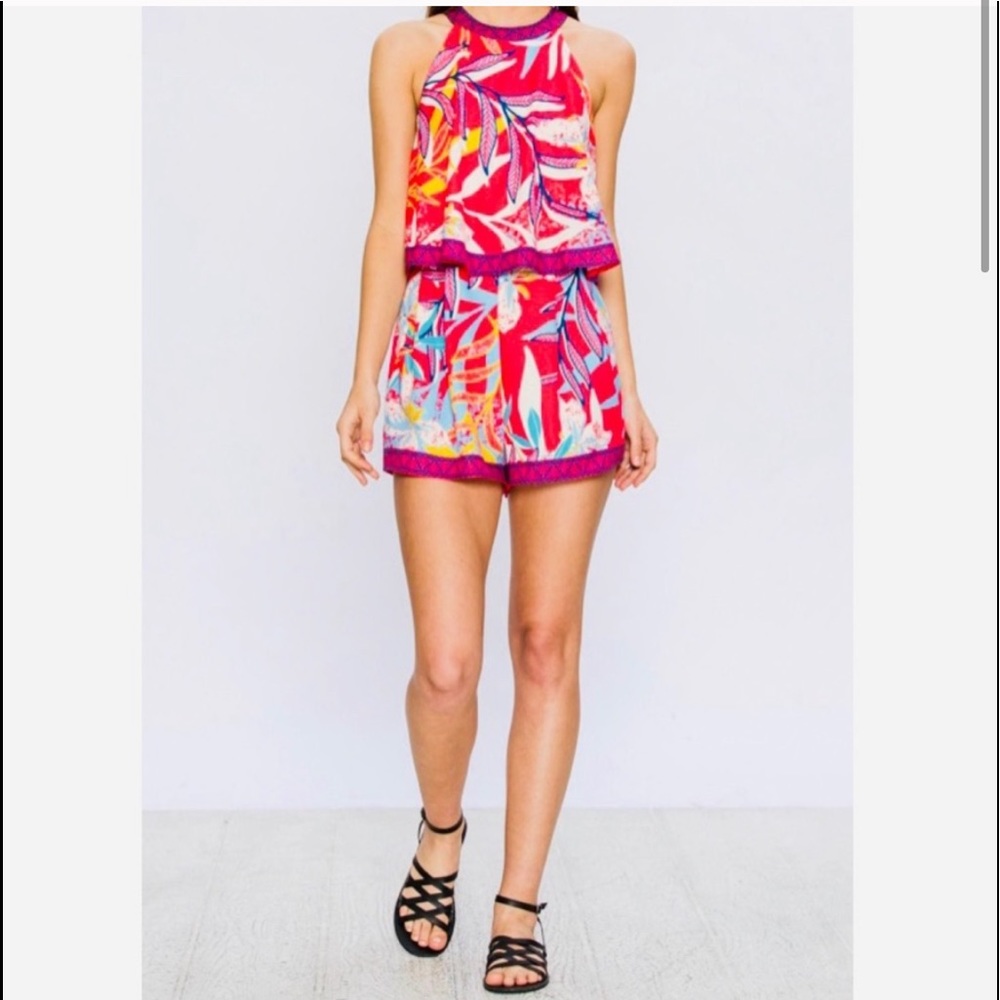 BNWTs Flying Tomato Tropical FLORAL ROMPER~Large - Picture 3 of 8